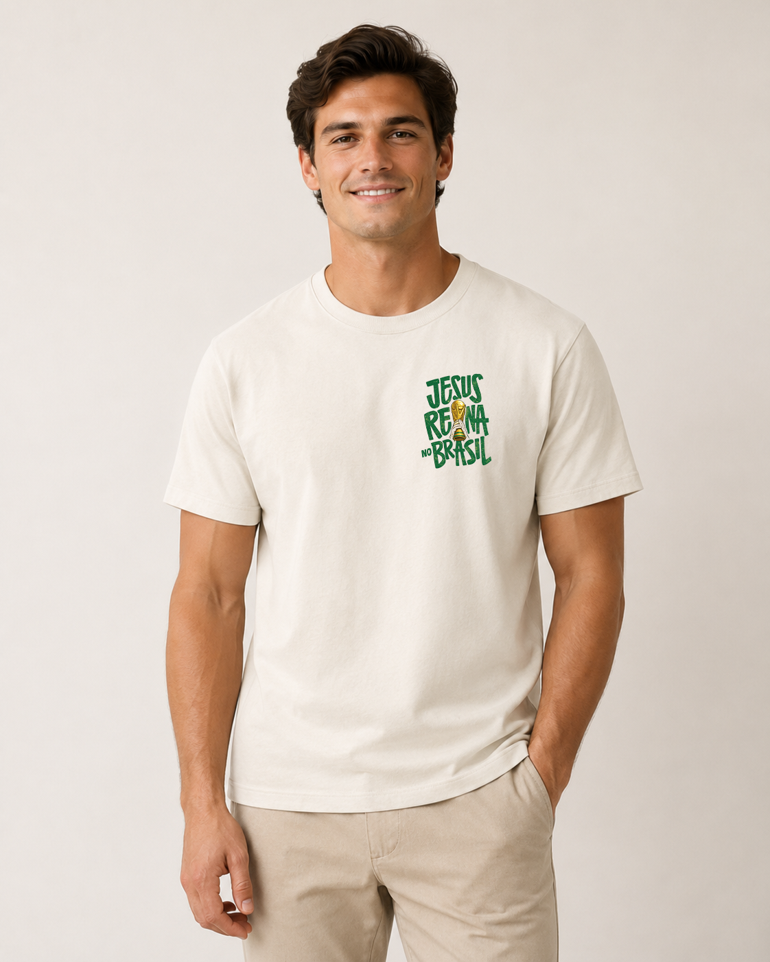 Camiseta Jesus Reina no Brasil Fera Wear